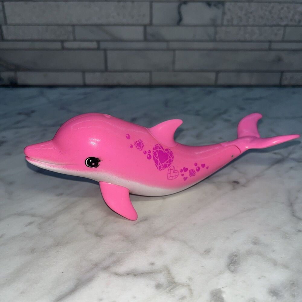 Mattel Barbie 7" Pink glitter Dolphin Magic Pet 2016  Tail Makes Noise